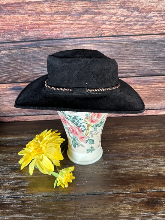 Kakadu Traders Black Suede Ranch Hat with Braided Trim. Made in Australia